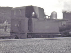 
No 5 'Mona' at Peel Station, Isle of Man Railway, August 1964